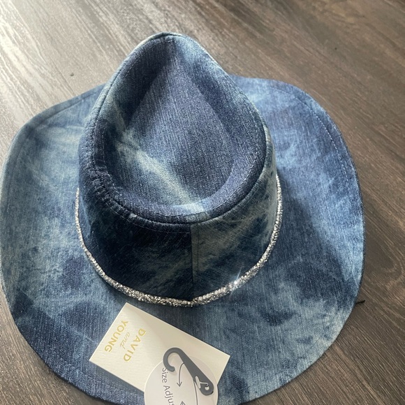 Denim Cowboy Hat with Bling Trim - Picture 2 of 5